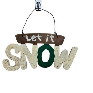 Let it Snow Wood Hanging Sign